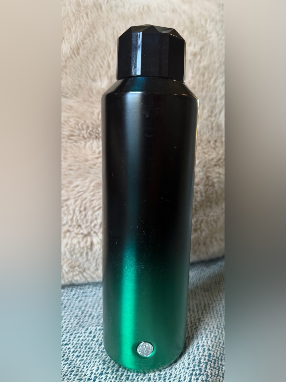 Starbucks 2021 Black Green Ombre Jeweled Lid Insulated Water Bottle 20 oz